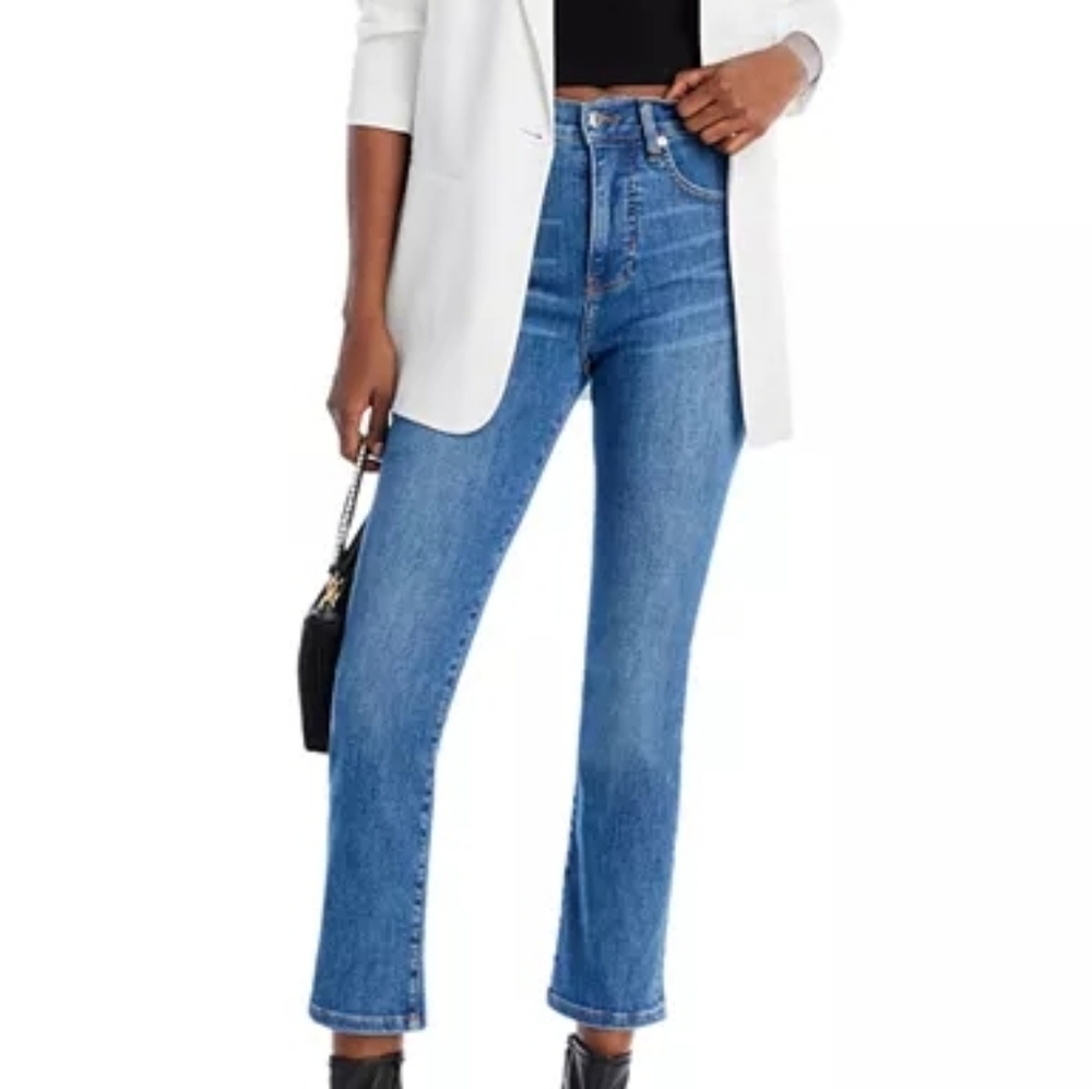 Veronica Beard Carly High Rise Cropped Kick Flare Jeans Size 28